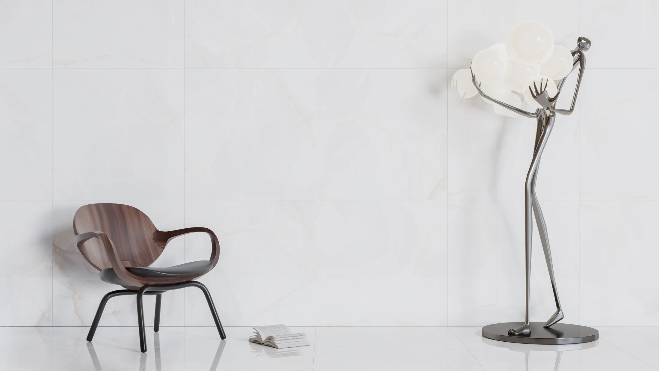 Composição minimalista com revestimento Sicília da LEF