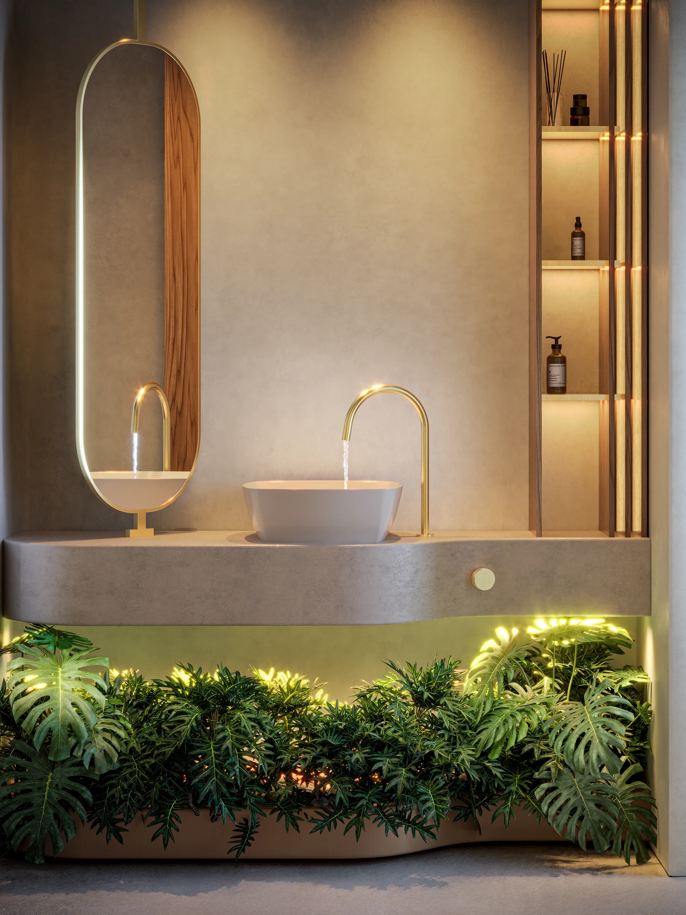 Lavabo sofisticado com produtos Lexxa
