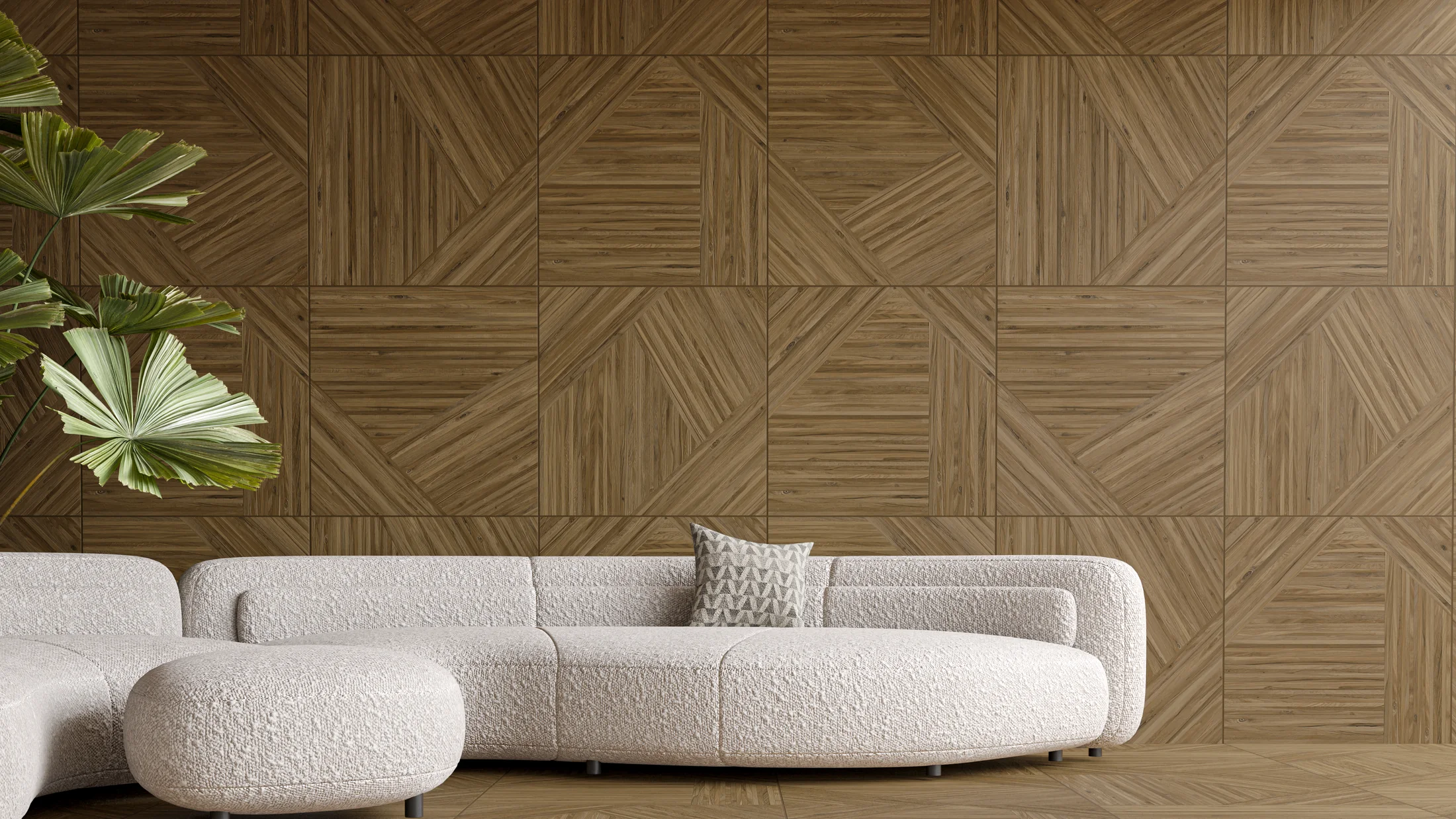 Sala com revestimento Taikô da ViaRosa
